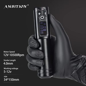 Ambition <span class=keywords><strong>Ninja</strong></span> 2400mAh potente Motor tatuaje pistola 4mm carrera profesional inalámbrico rotativo tatuaje pluma pistola máquina para arte corporal - Product Image 2