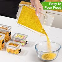 Lot de 24 bocaux de conservation hermétiques et organiseurs de réfrigérateur, sans BPA, contenants de rangement de cuisine pour céréales, farine, sucre, grains et pâtisseries