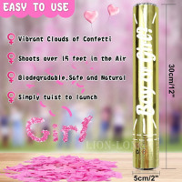 Ventes chaudes sexe révéler confettis rose bleu fumée poudre confettis canon pour bébé douche fête fournitures