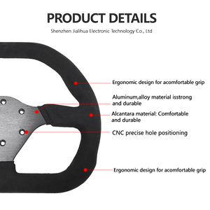 <span class=keywords><strong>Volant</strong></span> de course à fond plat de 310 mm en cuir microfibre renforcé d'aluminium pour <span class=keywords><strong>jeux</strong></span> de course GT en gros - Product Image 2
