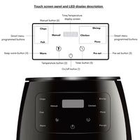 Mejor Freidora de Aire Electrónica de 6L con Pantalla Táctil Inteligente, Mini Parrilla, Cocina sin Aceite, Uso Comercial, Plástico