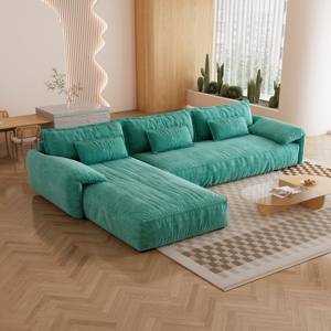 Conjunto de sofá elegante <span class=keywords><strong>y</strong></span> suave para sala de estar, lo último en tela, sofá en forma de L, sofá de nube de terciopelo de alta calidad para el hogar, gran oferta, <span class=keywords><strong>bonitos</strong></span> sofás - Product Image 3