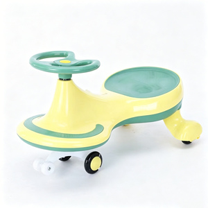 Voiture à bascule électrique jaune pour bébé, vélo pour tout-petit, combinaison durable en plastique et métal - Product Image 1