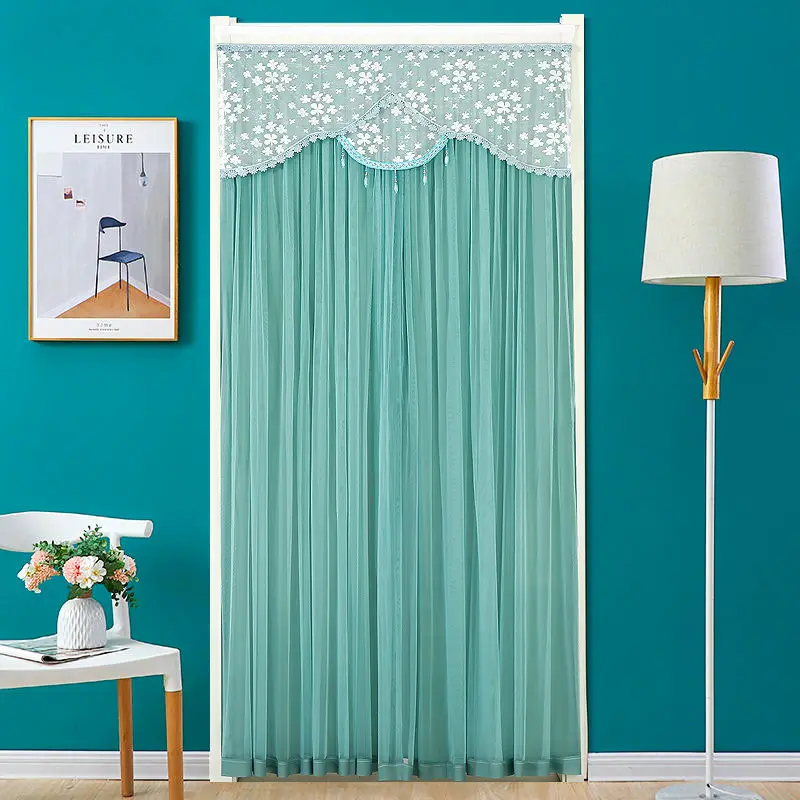 High Quality Valance Double Layer Lace Anti Mosquito Door Curtain Living Room Bedroom Kitchen Bathroom Door Curtain