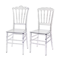 Chaises empilables transparentes en PP/PC durables, design moderne, imperméables, écologiques, pour extérieur, hôtel, bar, salle à manger, mariage