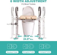 Siège de toilette surélevé avec poignées, rehausseur pour personnes âgées avec hauteur et largeur ajustées pour personnes âgées, personnes âgées, support de toilette enceinte