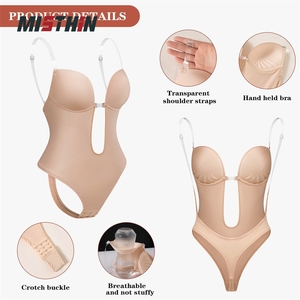 Body sculptant sans dos, string sans couture, T bas, mince, contrôle du ventre, gaine amincissante pour femmes - Product Image 3