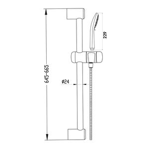 Barra de Ducha Ajustable de 64 cm, Juego Completo de Accesorios para Baño 15108 - Product Image 2