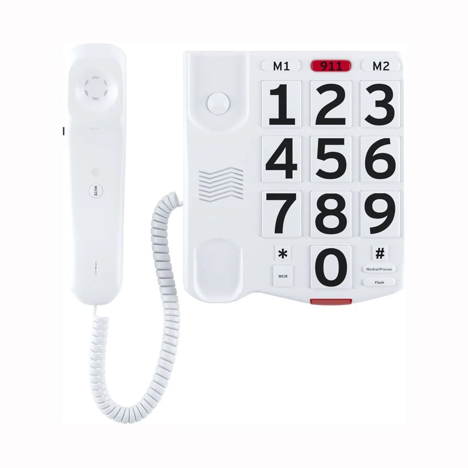 Big Button Corded Phone for Hearing and Visually Impaired Telephone for Seniors with Extra Loud Ringer