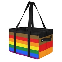Panier de courses pliable personnalisé Philadelphia Variant Rainbow Gay Pride, sac fourre-tout écologique pour les achats familiaux