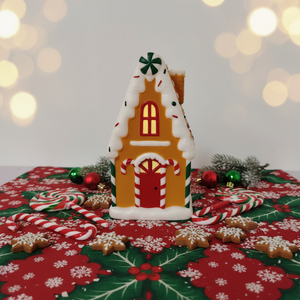 Casa de Jengibre con Luces LED a Pilas, Casa de Jengibre Iluminada, Casa de Jengibre de Plástico Pintada a Mano, Casa de Jengibre Navideña - Product Image 5