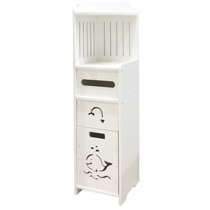 Narrow Bathroom Corner Cabinet Modern <strong>Thin</strong> Toilet Storage <strong>Shelf</strong> for Paper Holder Slim Freestanding Floor Storage Rack - Product Image 1