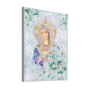 Virgem Maria Religião Católica Diamante Pontos 5D Cristal Em Forma Especial Strass Lona Pinturas Diamante Arte Artesanato Kits