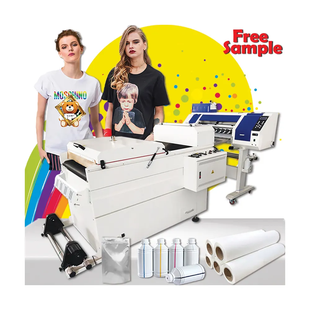 HJD Digital Dtf Pet Film Printer T Shirt Textile Printing Machine Dtf Printer 60cm With Dual Eps I3200/xp600 Printheads