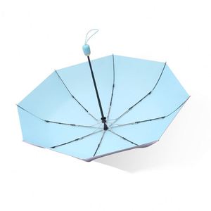 Paraguas de Aluminio con Revestimiento de Plata de Titanio UPF50, Automático, 3 Pliegues, 8 Varillas, Arco de 110 cm, Apertura de 96 cm, para Mujer, Viajes - Product Image 4