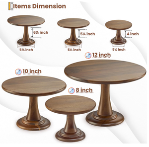 Nuova innovazione 3 confezioni in legno rustico Dessert & Snack stand rotondi in legno vassoi per feste - Product Image 2