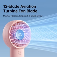 Ventilateur portable JisuLife, petit ventilateur à turbine, 3600mAh 5000mAh, réglage à cinq vitesses