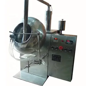 BY-300C thép không gỉ nhỏ sô cô la enrobing máy đường đậu phộng Pan lớp phủ máy