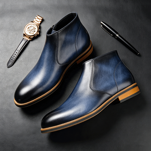 Botas <span class=keywords><strong>Chelsea</strong></span> de Piel Genuina para Hombre, Antideslizantes, Ligeras, con Banda Elástica para Viajes y Senderismo al Aire Libre - Product Image 5