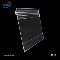 Porte-étiquettes de présentation SIM JC-3 à clipser en PVC transparent, certifiés CE, sans outil, sécurisés, format A6/A7/A8, pour usage commercial