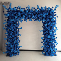 2M Zijden Kunstmatige Rozen Bloemenrij Donkerblauwe Bruiloft Achtergronddecoratie voor Vierkante Boog Frame Bloemstuk