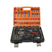 108 Pcs Set Obeng 1/2" 1/4"  dengan Ratchet, Kunci Soket, dan Peralatan Perbaikan Mobil