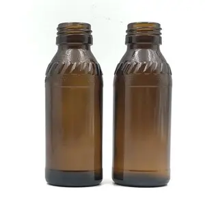 Benutzer definierte Logo-Design Bernstein Husten Apetamine-syrup-200ml flüssige Verpackung Boston Runde Medizin Glasflaschen mit Temper Proof Cap