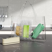 CY Scelleuse Automatique Mini en Plastique pour Cuisine, Machine de Stockage Sous Vide Moderne, Rechargeable par USB, Gonfleur Multifonctionnel