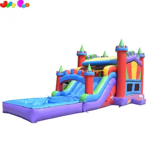 Colorful Inflatable Castle With Slide Wet And Dry Inflatable Combo For Kids And Adults