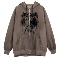 Nouveau Cardigan et Sweat-shirt Sportif Ample en Velours Imprimé avec Cordon de Serrage pour Femme, Style Européen et Américain 2026