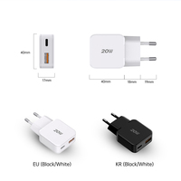 Chargeur rapide USB-C GaN 20W Tommox, 2 ports, type C, adaptateur de chargeur mural rapide pour iPhone, iPad, téléphone Samsung