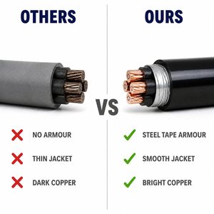 <span class=keywords><strong>สาย</strong></span><span class=keywords><strong>ไฟ</strong></span>ฟ้าหุ้มฉนวน XLPE หุ้มเปลือก PVC พร้อมสายเหล็กหุ้มเกราะ ขนาด 0.6/1kV ตัวนำทองแดง สำหรับวางใต้ดิน ขนาด 3C*4/6/10/<span class=keywords><strong>16</strong></span>/25/50/95 ตร.มม. - Product Image 4