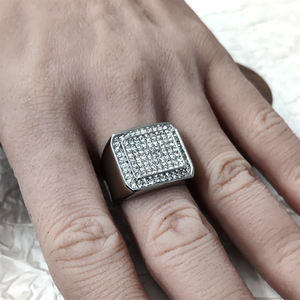 Grosir Cincin Hip Hop Punk baru tren <span class=keywords><strong>Titanium</strong></span> 18K berlapis emas berlian penuh baja tahan karat pria cincin kustom MRD015 - Product Image 6