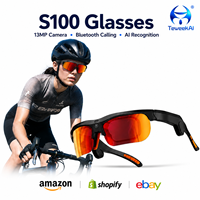 Gafas Inteligentes S100 con IA, Cámara de 13MP, Control Táctil, Asistente de Voz, Grabación de Audio y Video, Detección de Uso