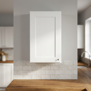 Armoire basse Shaker en MDF peint blanc avec 1 tiroir et 2 portes, design rectangulaire mural pour cuisine moderne - Product Image 3