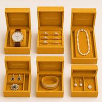 Boîte de rangement pour bijoux et boucles d'oreilles en cuir PU brillant de luxe, matériaux recyclables