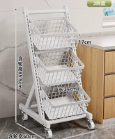 Étagère de cuisine, chariot domestique multi-niveaux, panier de rangement en acier de style nordique pour fruits et légumes, étagère à snacks pour salon