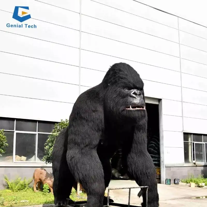 Animatronic Gorilla King Kong สวนสนุกจำลองสัตว์ในร่มสำหรับขาย