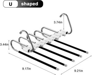 Multiple Pant <strong>Hangers</strong> Magic Pants <strong>Hangers</strong> Organizer Multifunctional Magic Foldable Clothes <strong>Hanger</strong> for Pants - Product Image 2