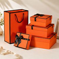 Boîte cadeau portable haut de gamme personnalisée en forme d'arc orange avec doublure en éponge pour cosmétiques, rouge à lèvres, emballage pour la Saint-Valentin