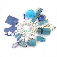Porte-clés de défense personnelle Bling avec spray, lampe torche LED compacte en cristal portable pour femmes, bracelet de défense personnelle