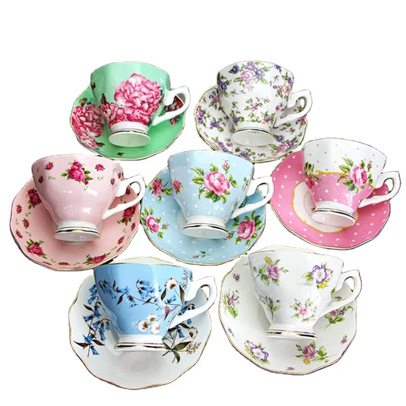 European afternoon tea gift box packaging bone china coffee cup and saucer coffee set