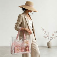 Bolsas de Compras de PVC Transparente con Logotipo Personalizado, Holográficas, Impermeables, con Diseño de Bolsa de Mano para Mujer