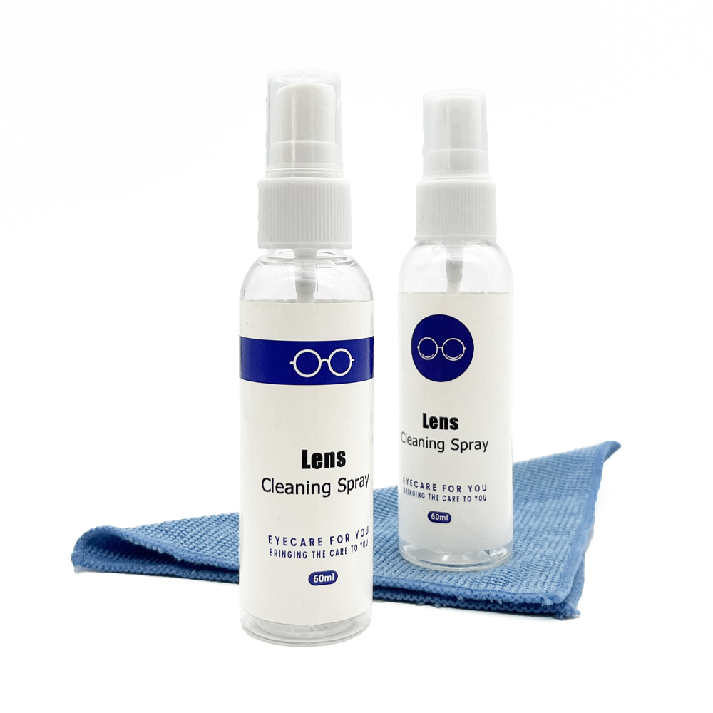 Kit de spray fluido para limpeza de lentes de óculos, pano de microfibra para lentes com logotipo personalizado