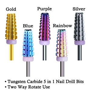 <span class=keywords><strong>Tornade</strong></span> violet revêtement carbure de tungstène Bit volcan fraise pour perceuse à ongles électrique manucure Nail Art Bits - Product Image 6