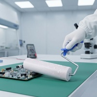 OEM Reinraum-Bestseller 4-Zoll-Bodenwalze, Industrielle Kleberolle, PE-Bürste, Waschbare Fusselreinigungsrolle