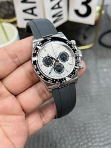 Reloj Mecánico Automático para Hombre con Esfera Gris, Tres Esferas Pequeñas y Esfera Negra, Movimiento 4130, Reloj Automático para Hombre - Product Image 3