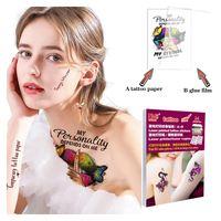 Autocollants de tatouage temporaires sans film, format A4, blancs, sexy, tendance, pour imprimante laser, imperméables, écologiques, vente en gros, DIY