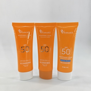 50ml Custom Cosmetic Whitening Clear <b>Sunscreen</b> Lotion Packaging Printed Soft Empty Oval Flat Squeeze Tube For SPF 50 Sunblock - Product Image 2