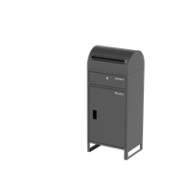 Buzón de Paquetería Metálico Independiente Gris Oscuro con Tapa Curva, Compartimento Separado para Cartas y Paquetes, Buzón Exterior con Cerradura para Casa o Villa, OEM ODM